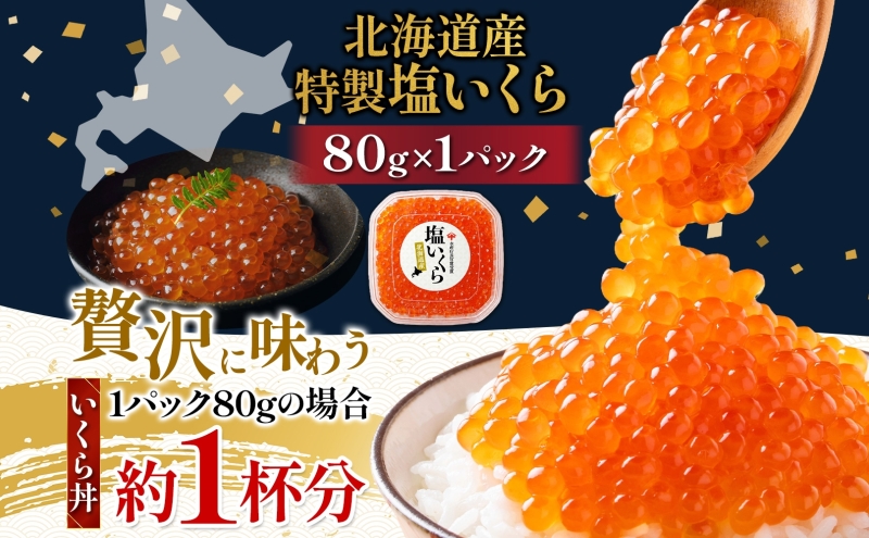 【先行予約】塩いくら 80g 小分け 便利 手作り 自家製 生もみ 伝統製法 お取り寄せ ギフト 贈答 海鮮 魚介 魚卵 塩 いくら 山十前川商店 北海道 標津町