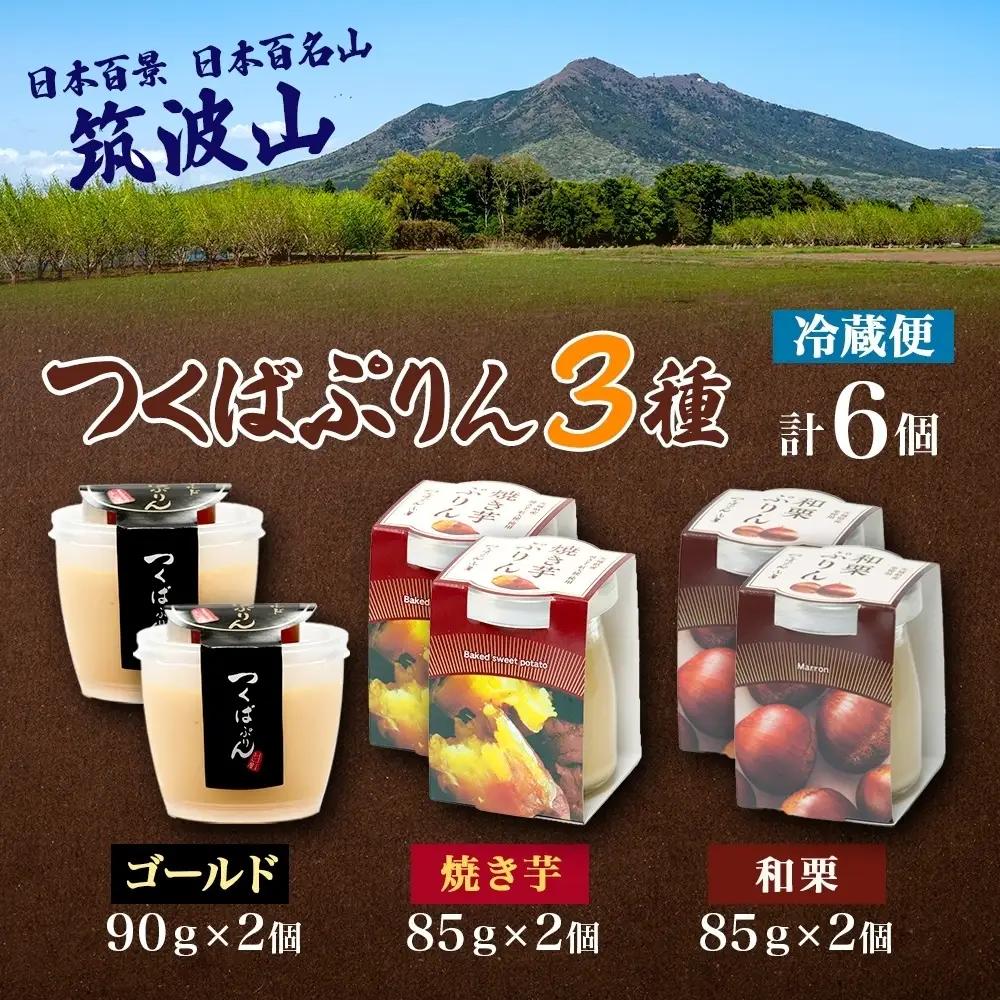 ゴールドぷりん ＆ 焼き芋ぷりん ＆ 和栗ぷりん 各2個 計6個 つくばぷりん プリン ぷりん 焼き芋 焼きいも 焼きイモ いも 和栗 くり クリ 栗 スイーツ 洋菓子 おやつ 和スイーツ 冷菓 デザ