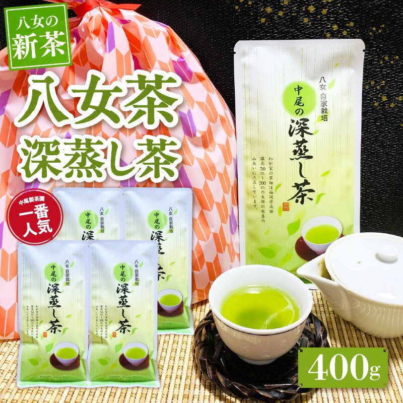【ふるさと納税】【新茶】八女茶 深蒸し茶400g（農薬不使用）【5月上旬発送開始】 福岡県 八女市 お茶 緑茶 八女茶 茶葉 無農薬 国産