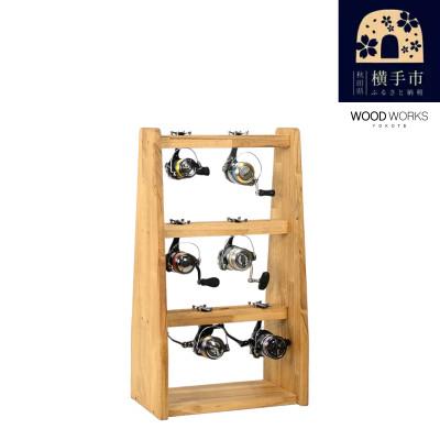 ふるさと納税 横手市 WOOD WORKS リールスタンドBタイプ/Mサイズ【本体カラー:ライトブラウン】