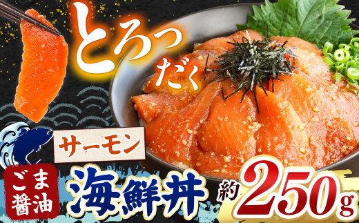 とろだく” ごま醤油 海鮮丼 サーモン  約 250g | 熊本県 和水町 くまもと なごみ 魚 海鮮 肥後 海鮮丼 スライス 冷凍 漬け さかな 漬け丼 小分け 数量限定 人気 熊本県 熊本