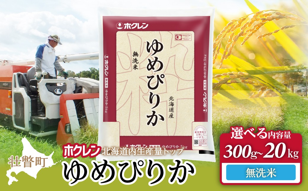 
                  ホクレンゆめぴりか【無洗米】選べる容量（300g/600g/2kg/4kg/5kg/6kg/10kg/12kg/15kg/20kg） 【 ふるさと納税 人気 おすすめ ランキング 北海道産 米 こめ 無洗米 白米 コメ ご飯 ごはん ゆめぴりか 300g 600g 2kg 4kg 5kg 6kg 10kg 12kg 15kg 20kg 北海道 壮瞥町 送料無料 】 SBTD148-v
                