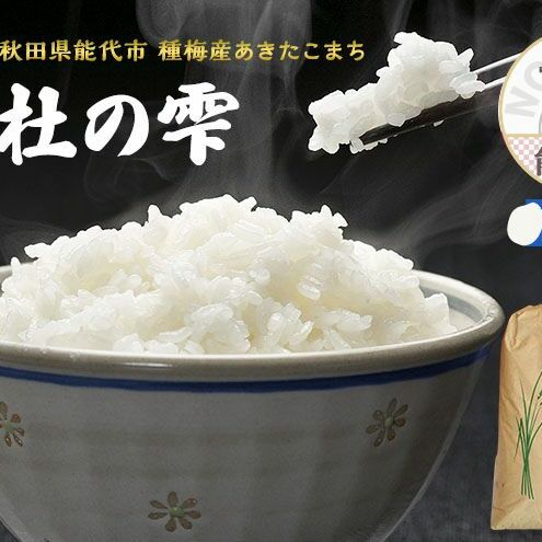 新米 米 お米 【無洗米】秋田県産 あきたこまち あきた種梅産こまち 杜の雫 こだわりの大粒 26kg