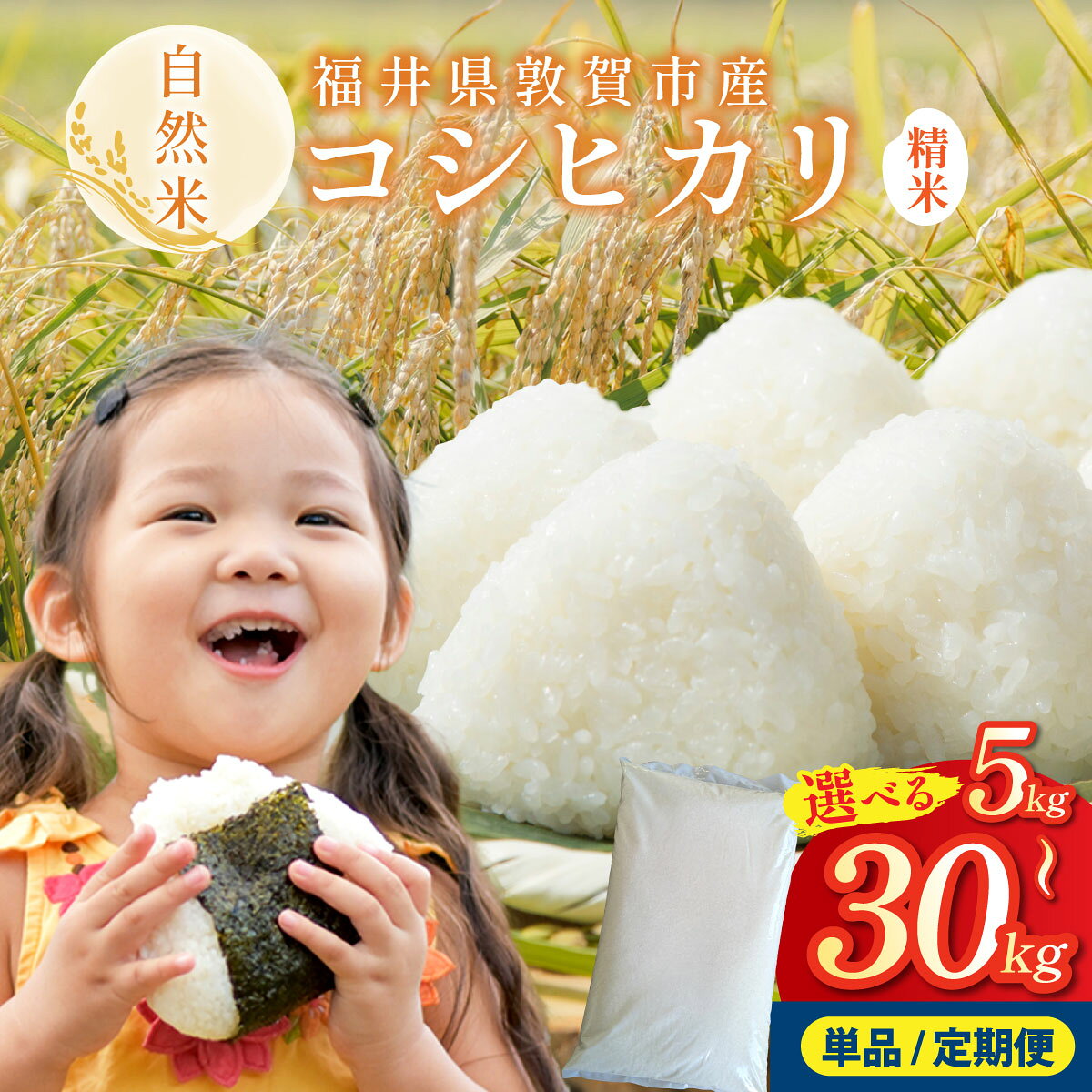 【ふるさと納税】令和7年産米 令和8年産米 自然米コシヒカリ 5kg【新米 米 コメ お米 白米 ご飯 飯 こしひかり ブランド米 国産 北陸 お中元 お歳暮 ギフト 定期便 贈り物 贈答 NEW 新規】