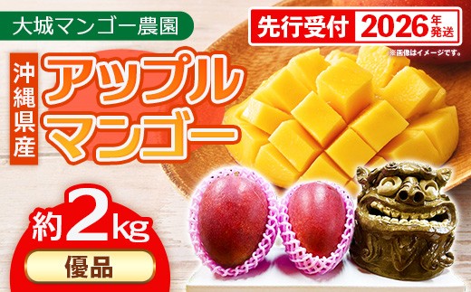 
                  【先行受付】【2026年発送】大城マンゴー農園 マンゴー 優品 約2kg - 先行予約 アップルマンゴー 沖縄 産地直送 南国フルーツ 旬の味覚 贈り物 ギフト オススメ 沖縄県 八重瀬町
                