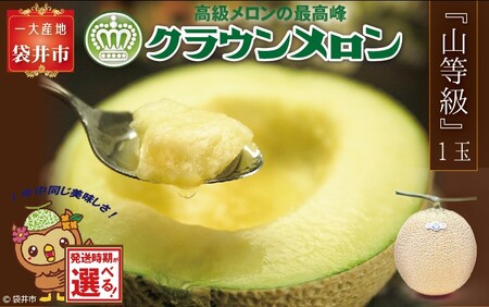 ★発送月選択できる返礼品★ 『クラウンメロン（山等級）1玉』 ギフト箱入り メロン 人気 厳選 ギフト 贈り物 デザート グルメ 袋井市 2026年3月発送