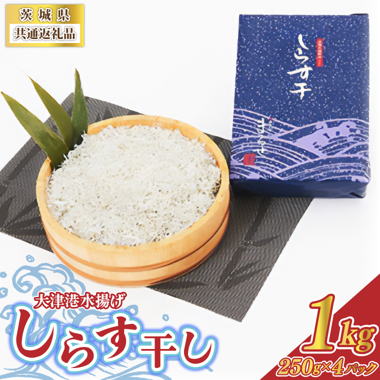 ＜茨城県共通返礼品＞大津港水揚げしらす干し 1kg(250g×2パック×2箱)(北茨城市)(BC006)