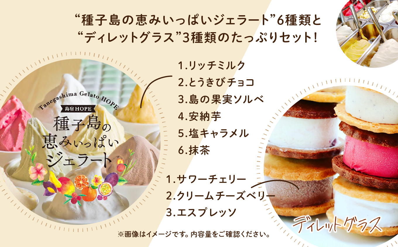 カップ＋ディレットMIX（カップジェラート6個＋ディレットグラス3個）【種子島ジェラートＨＯＰＥ】