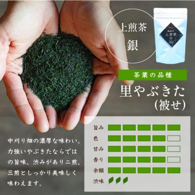 ふるさと納税 鹿島市 うれしの茶 上煎茶「銀」90g×1本(リーフ)&釜炒茶 70g×1本(リーフ)緑茶 |  | 01