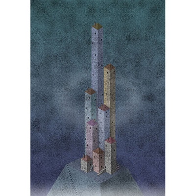 ＼京都・綾部の癒やし系作家/【絵画】　天空の城　　額装サイズ526mmx412mm【1278187】