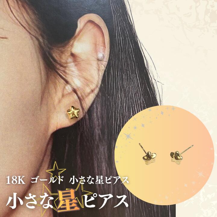 【ふるさと納税】18K ゴールド 小さな星ピアス