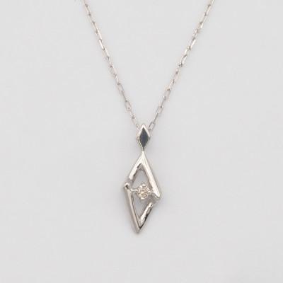 ふるさと納税 昭和町 PT900/PT850 0.01ct ダイヤモンド ペンダントネックレス HH-019747