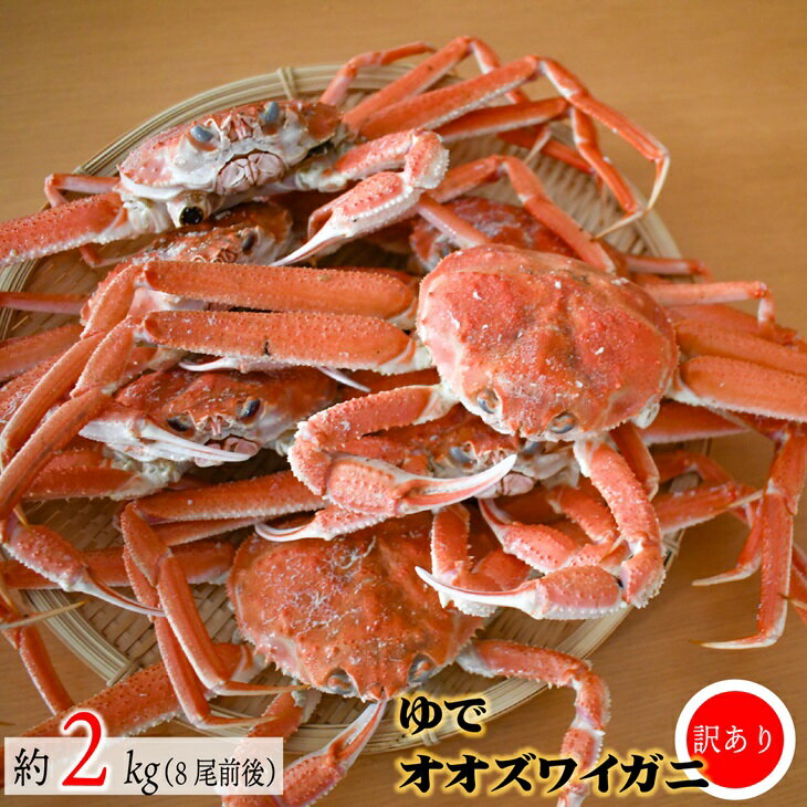【ふるさと納税】訳あり ゆでオオズワイガニ約2kg(8尾前後入)[02-1306]※離島・沖縄県不可※ 北海道 浦河 ふるさと納税 オオズワイガニ カニ ゆで 2kg 漁協直送 冷蔵発送 送料無料