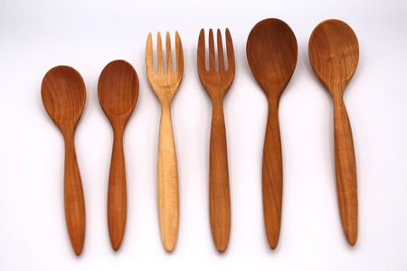 カトラリー 6本セット（かばの木） 北海道産 天然木の手づくり 【受注生産】 【木工房TANAKA】 スプーン フォーク 木製 天然木 カトラリー 日用品 雑貨 食器 北海道 [AXAU002]