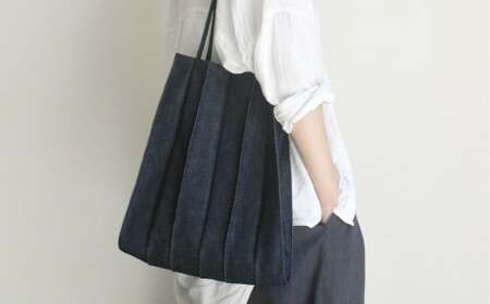 [pleats]トートバッグ M デニム素材 デニム トート バッグ 鞄 かばん インディゴ 岡山県 倉敷市