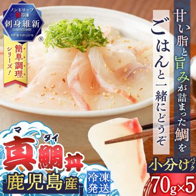 ふるさと納税 鹿児島市 【 生活応援 + マグロ中落丼 100g×1P 】 期間限定 鹿児島産 真鯛丼 70g×5セット