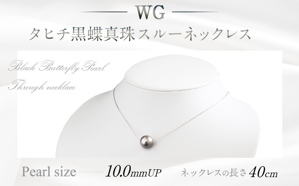 
            WG(K18) タヒチ 黒蝶真珠 スルーネックレス (40cm) 真珠サイズ 10.0mm 真珠 ネックレス アクセサリー 装飾品 福岡県 嘉麻市
          