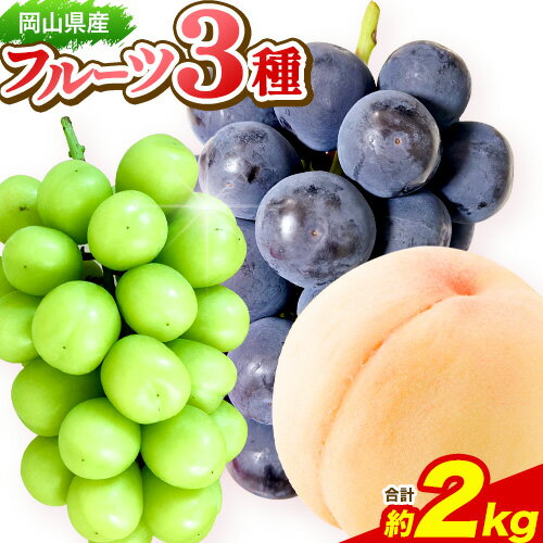 【ふるさと納税】フルーツ 岡山県産フルーツ3種セット 約2kg シャインマスカット1房 ピオーネ1房 白桃4玉～5玉 株式会社あいたいよう 《6月中旬-8月上旬頃出荷》ふるさと納税 岡山県 備前市 シャインマスカット ピオーネ 白桃 果物 フルーツ 旬 3種 セット