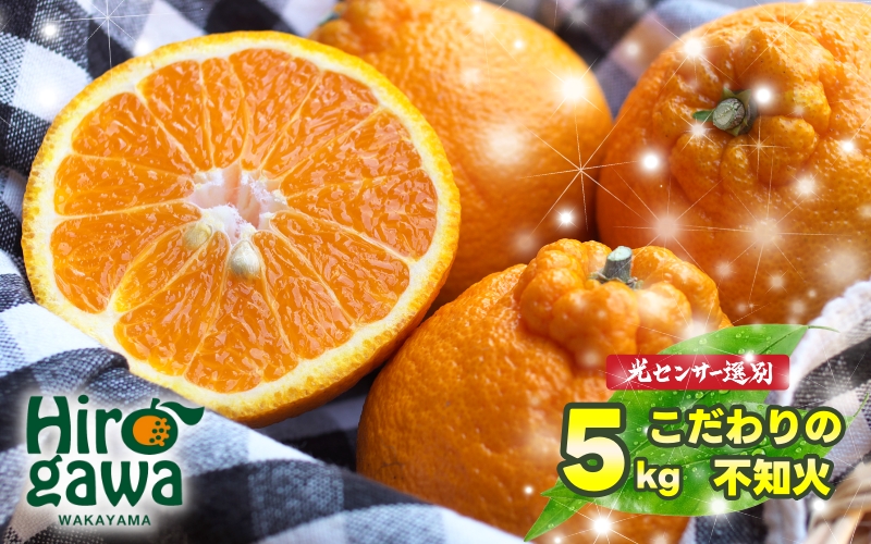 不知火 （ しらぬい ） 5kg サイズ混合 光センサー / デコポン 高級 厳選 甘い 和歌山 柑橘 ※2月中旬～4月中旬に順次発送 ※北海道・沖縄・離島への配送不可 【nuk010-r-5A】