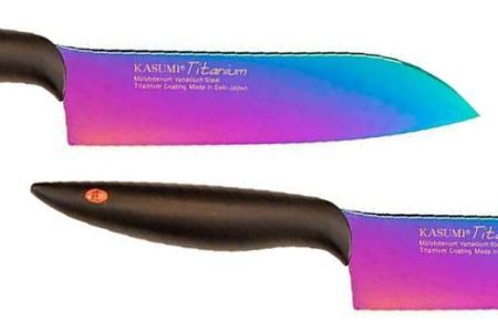 【高島屋選定品】＜SUMIKAMA (スミカマ)＞　霞　三徳包丁（チタンコーティング）オパール 59E1555