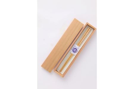 【017-05】本真珠付真珠箸　御山杉木箱入り　木地