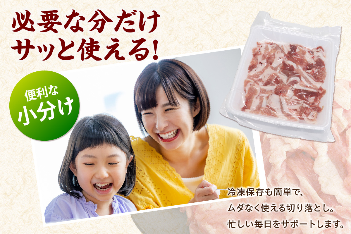 知多ポーク切り落とし肉 （330g×10パック） 便利な小分け 知多ポーク 自社ブランド 豚肉 焼き肉 焼きそば 炒め物 豚バラ 豚ロース とんとことん 知多ピッグ ブランド豚 豚 農場 農場直営 愛