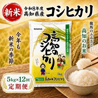 ふるさと納税 室戸市 新米 令和8年度 高知県産 コシヒカリ5kg 12回定期便 人気 米 お米
