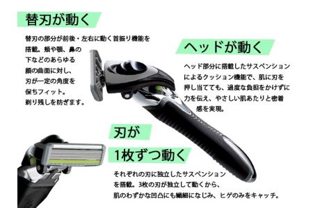 H10-87 フェザーカミソリ　男性用カミソリセット（サムライエッジ　ホルダー・替刃8個）