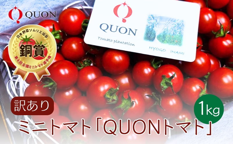 訳あり ミニトマト 「 QUONトマト 」 サイズ混合 1kg 化粧箱入