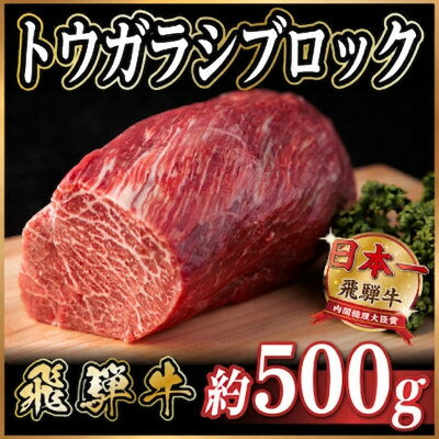 【ふるさと納税】飛騨牛 トウガラシブロック 約500g ローストビーフやステーキ、焼肉、BBQにおすすめの赤身【配送不可地域：離島】【1762612】
