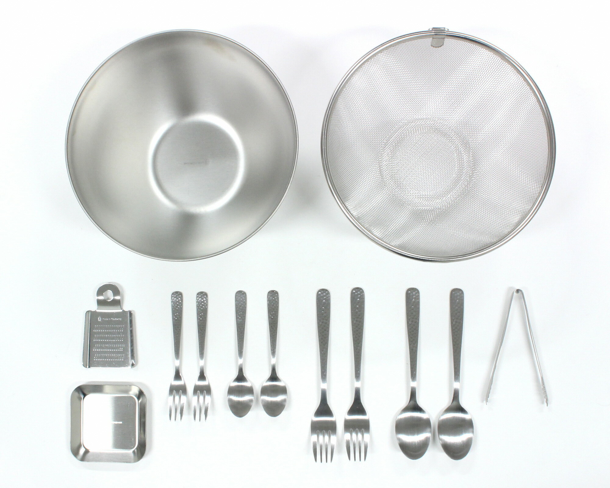 【ふるさと納税】NATURAL KITCHEN TSUBAME 和の小物セット【 ステンレス スプーン フォーク おろし金 トング ボウル 薬味小皿 ざる キッチン 新潟県 燕市 燕三条 】