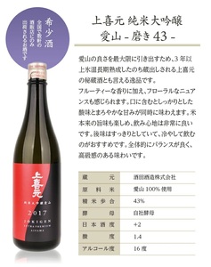 SF0236　上喜元　純米大吟醸「愛山」飲み比べセット　計2本(各1800ml×1本)