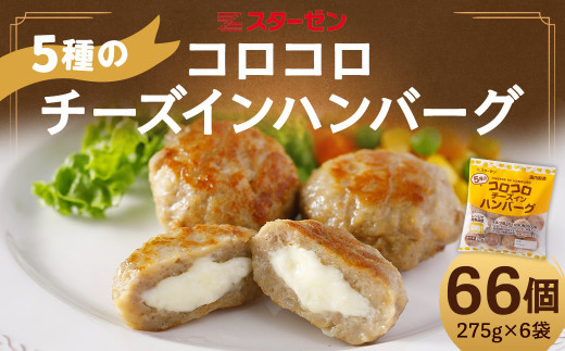 
5種のコロコロチーズインハンバーグ　66個　【07214-0214】
