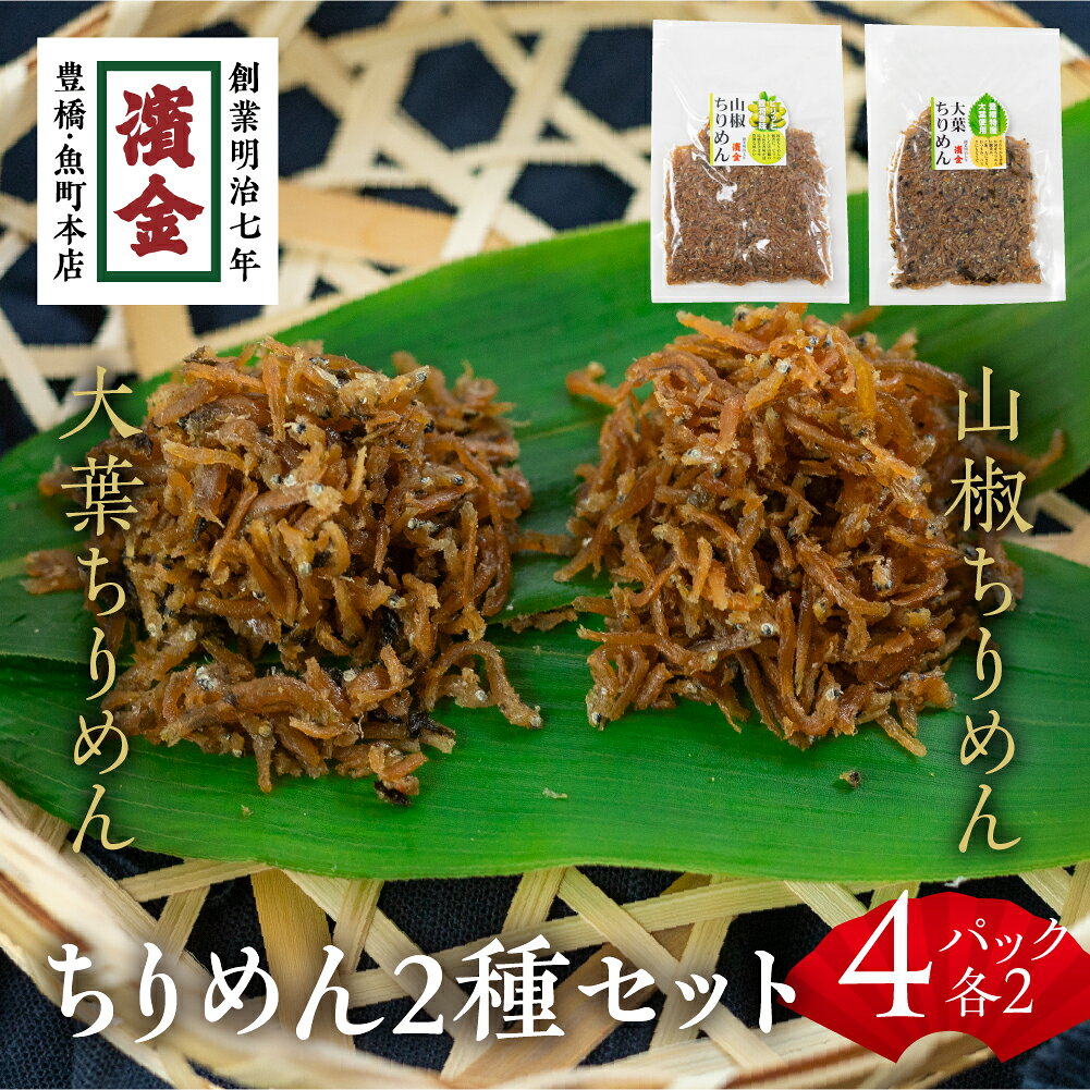 【ふるさと納税】 濱金商店 国産ちりめん 2色セット×2 大葉ちりめん 山椒ちりめん しそ 佃煮 つくだ煮 おかず ふりかけ ご飯のお供 詰め合わせ 小分け ギフト 贈答 プレゼント お中元 お歳暮 惣菜 愛知県 豊橋市 10000円 1万円
