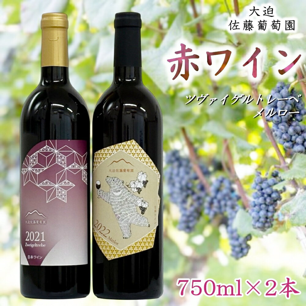 【ふるさと納税】ツヴァイゲルトレーベ 赤 メルロー2本セット ふるさと納税 ワイン 大迫佐藤葡萄園