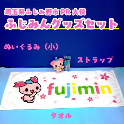 ふるさと納税 ふじみ野市 ふじみんオリジナルセットA(ぬいぐるみ小、タオル大、ストラップ)