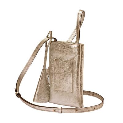 ふるさと納税 豊岡市 豊岡鞄 Shokolatt S ショルダーポーチ2層式小 ゴールド |  | 01