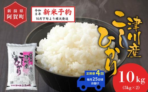 
                  《令和8年産　新米予約》【定期便 全4回】米 10kg（5kg×2袋）×4回 (計40kg) 新潟県阿賀町 津川産 コシヒカリ 令和8年産 精米 白米 40キロ 新潟県産コシヒカリ 新潟県産こしひかり 新潟県産 コシヒカリ こしひかり ごはん ご飯 新潟県 阿賀町
                