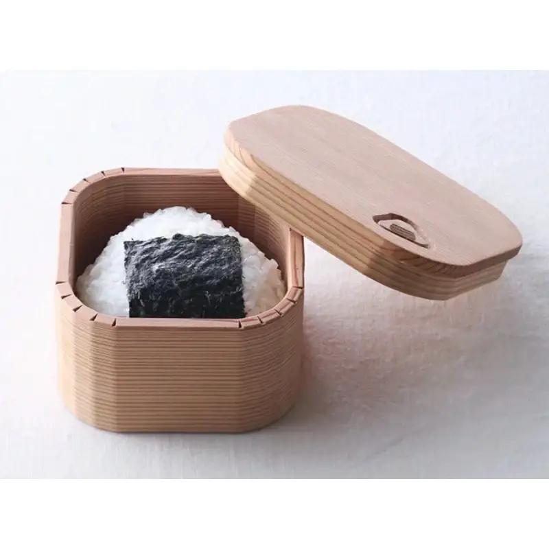 おにぎり弁当箱　「白刻」 / お弁当箱 おにぎり ピクニック 紀州材 職人 【hak101A】