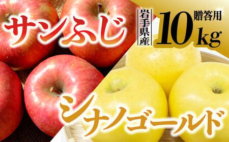 【先行予約】令和6年産 りんご サンふじ シナノゴールド セット 贈答用 10kg (28～36玉)  12月上旬発送開始 数量限定 人気 お試し 甘い 旬 果物 リンゴ フルーツ 林檎 岩手県 金ケ崎町