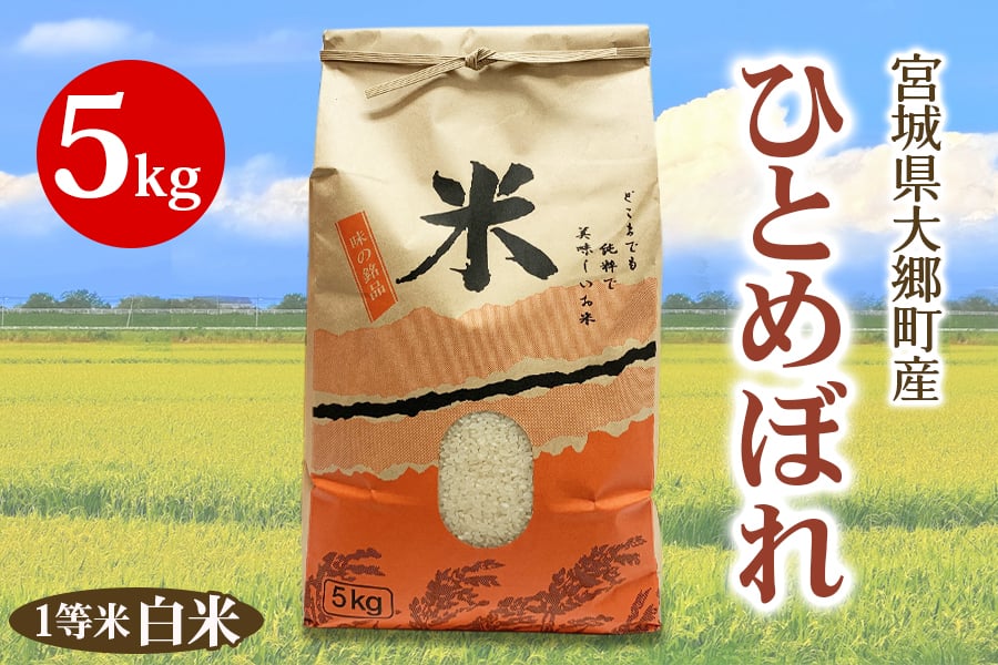 
            《令和6年産》宮城県 大郷町産 1等米 ひとめぼれ 白米 5kg×1袋｜2024年 ひとめぼれ 米 お米 こめ 精米 宮城米 道の駅 [0224]
          