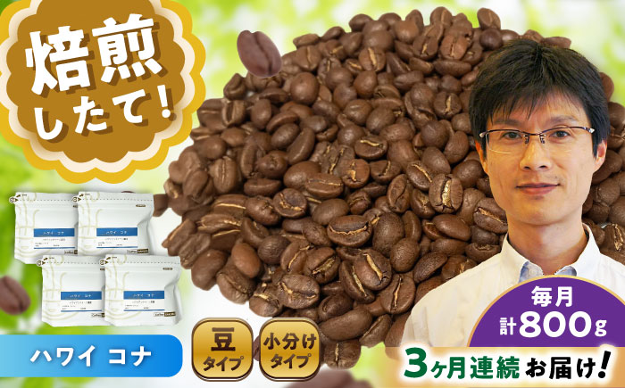 【全3回定期便】ハワイ・コナ コーヒー豆 200g×4個 (豆) / 珈琲 コーヒー 豆 / 瀬戸市 / Ｃｏｆｆｅｅ　ＳＡＫＵＲＡ [BBAB063]