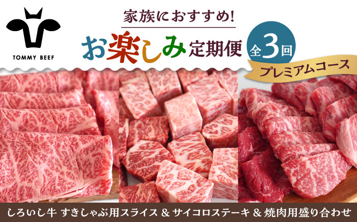 
                  【牧場直送】【3回定期便】しろいし牛 家族向け お楽しみ 定期便（プレミアムコース）【佐賀セントラル牧場】佐賀県産 牛肉 お肉 肉 ハンバーグ 切り落とし 炒め物 贅沢 九州 佐賀県 白石町  白石 [IAH212]
                