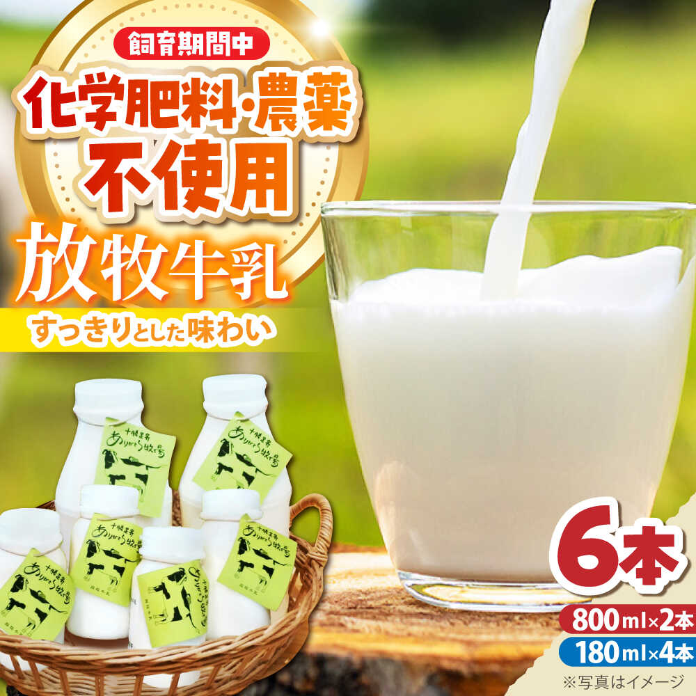 【ふるさと納税】 北海道 放牧牛乳 800ml×2本 180ml×4本 足寄町/ありがとう牧場 [BEAH002]