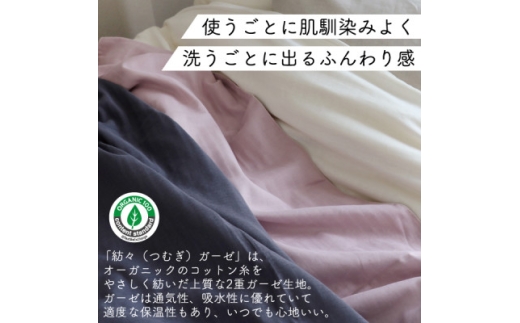 紡々ガーゼの枕カバー(墨・ラージ)【オーガニック認証製品】【1688778】