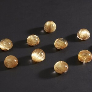 K18YGタイチンキャッツアイルチルクォーツ リング8mm(Fr004)