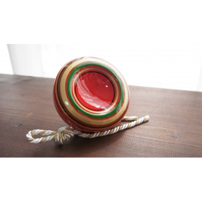 
            ＜福岡県知事指定特産民工芸品＞漆独楽 赤【1422041】
          