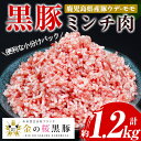 【ふるさと納税】市来農芸高校産 黒豚ミンチ(計約1.2kg・200g×6パック)！ウデ モモ ウデ肉 モモ肉 国産 豚 豚肉 肉 食品 肉類 冷凍 ミンチ 九州 ミンチ肉【エーエフ企画】