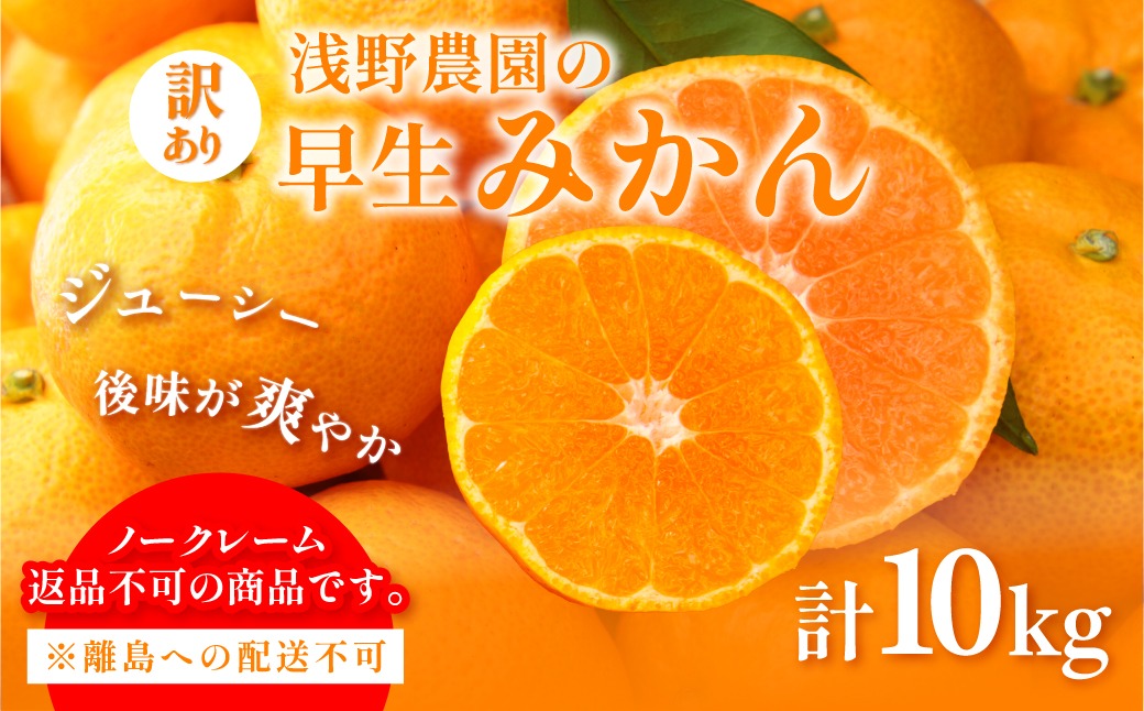 【先行予約】浅野農園の早生みかん 訳あり計10kg ※離島への配送不可（2026年11月上旬～11月中旬頃に順次発送予定） IKTAC013