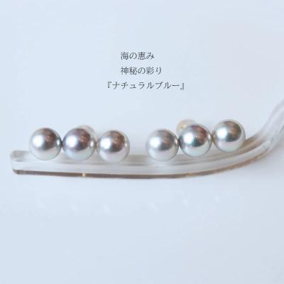ふるさと納税 志摩市 志摩産 あこや真珠 7-7.5mm K18 3粒ラインピアス ナチュラルブルー 無調色 神秘の彩り |  | 01